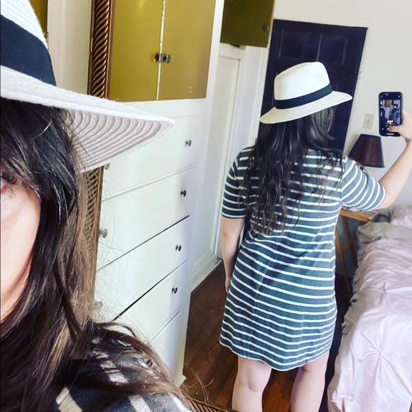 Old Navy Grey and white striped Maternity Dress - Picture 2 of 6